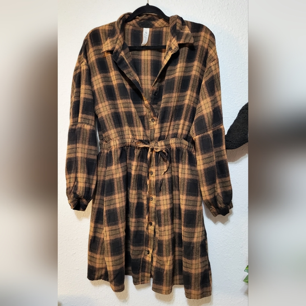 Blooming Jelly, Chic Plaid Long Sleeve Dress